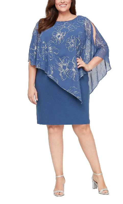 Price Reduction SLNY 9479146 - Cape Floral Sheath Dress