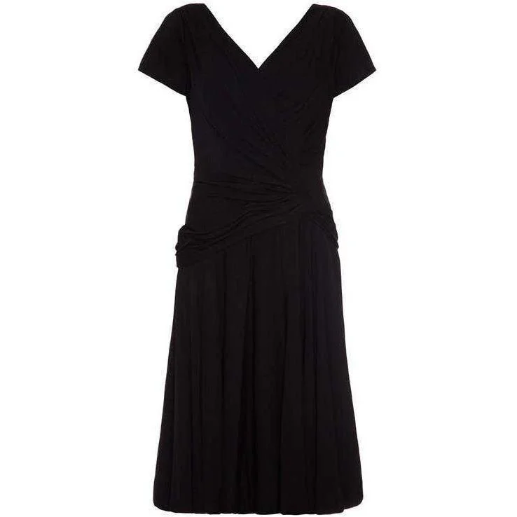 Savings Galore 1950’s Black Ceil Chapman Crossover Cocktail Dress