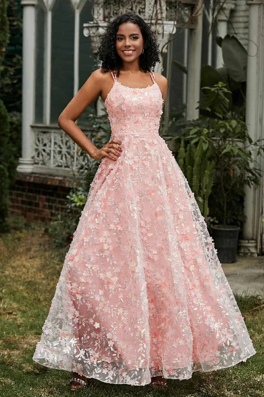 Weekend Special Double Straps Flowers Floor-Length Dress