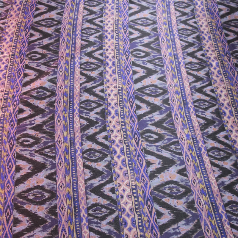 Weekend Deal Dark Purple and Black Abstract Background Silk Charmeuse Fabric