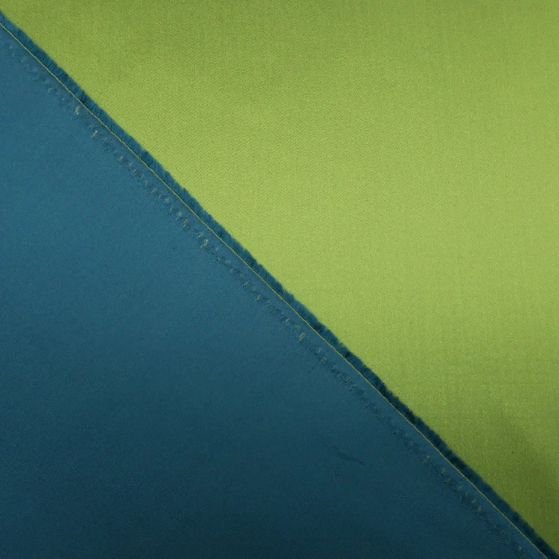 Seasonal Clearance Lime Green and Teal Double-Sided Solid Silk Mikado Fabric