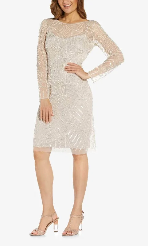 Don't Miss Adrianna Papell AP1E208662 - Long Sleeve Illusion Cocktail Dress