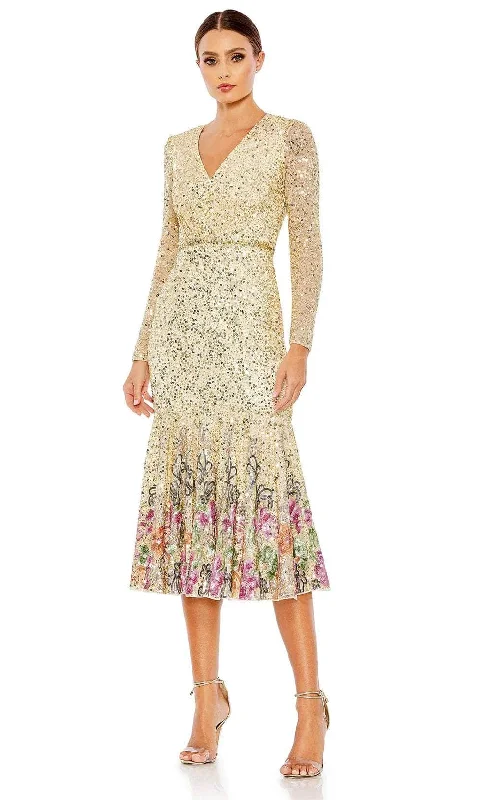 Huge Discounts Mac Duggal A5589 - Long Sleeve Sequin Cocktail Dress
