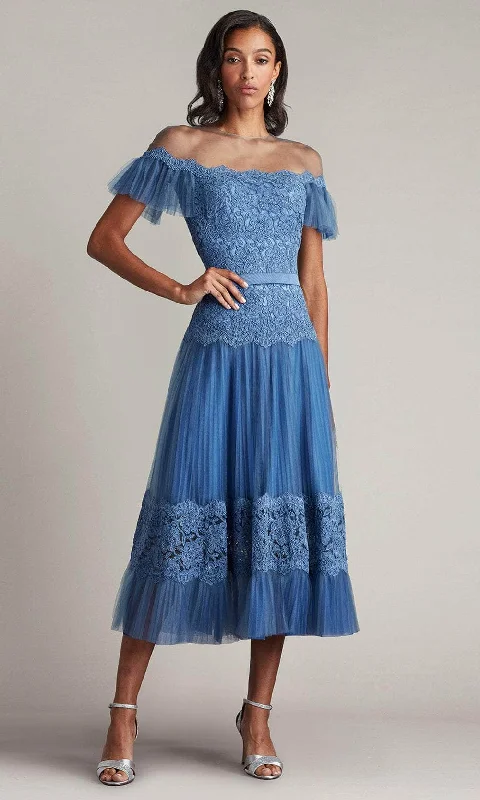 Online Exclusive Tadashi Shoji CFJ24361MD - Flutter Sleeve A-Line Dress