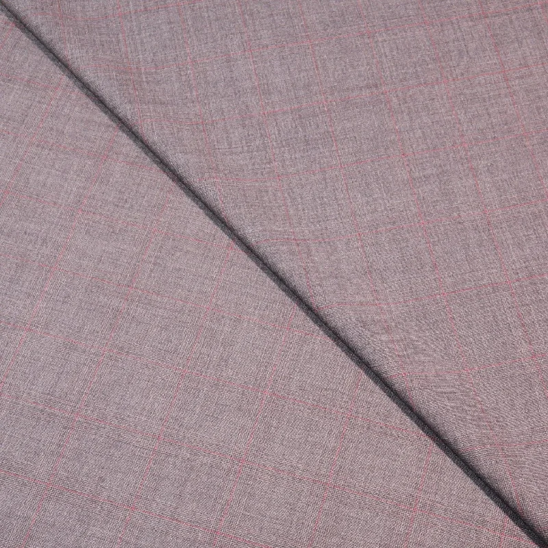 Instant Discount Grey with a Smooth Plaid Pattern Target Luxury Super 130's Wool Holland & Sherry Fabric Instant Discount Grey with a Smooth Plaid Pattern Target Luxury Super 130's Wool Holland & Sherry Fabric