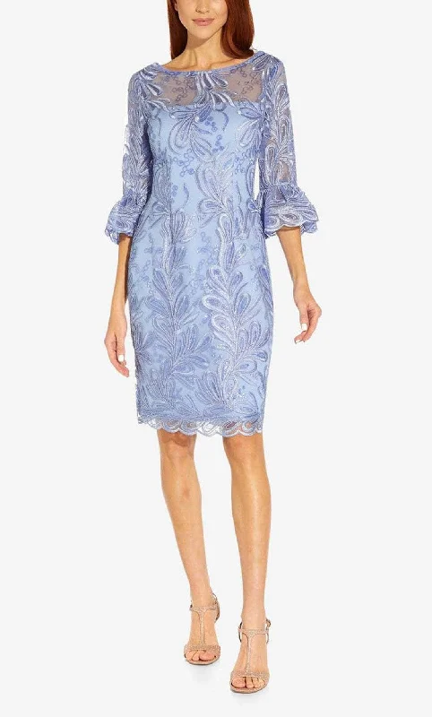 Early Bird Discount Adrianna Papell AP1D104722 - Embroidered Bell Sleeve Cocktail Dress Early Bird Discount Adrianna Papell AP1D104722 - Embroidered Bell Sleeve Cocktail Dress