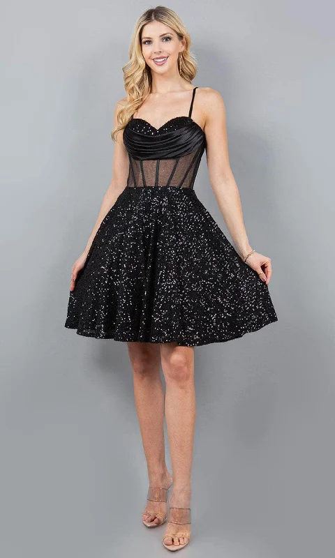 Online Specials Cinderella Couture 8126J - Sweetheart Neck A-Line Cocktail Dress