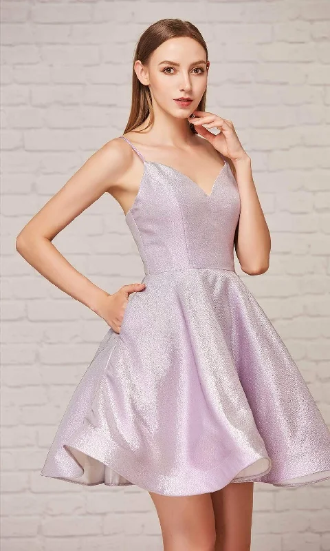 Overstock J'Adore Dresses - J18072 Crisscross Back A-Line Short Dress