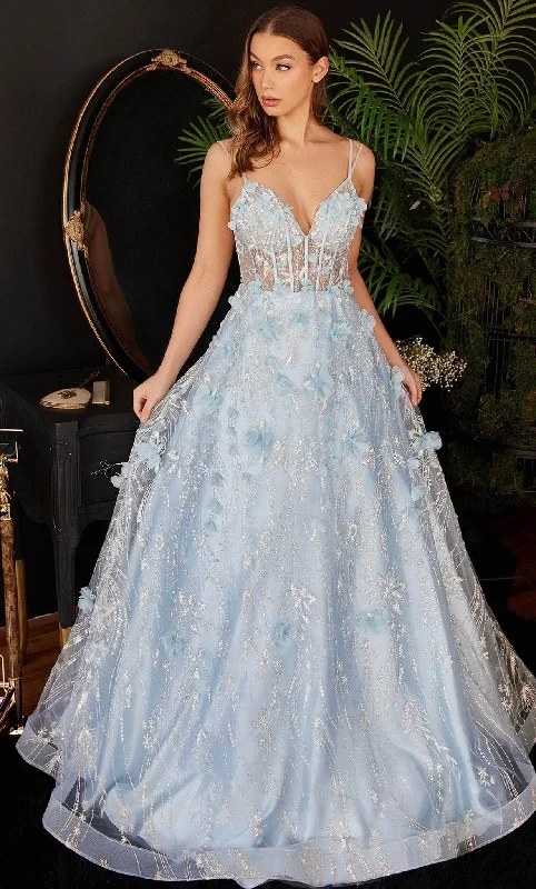 Act Fast Cinderella Divine CB105 - Classic Long with 3D Floral Accents Prom Dress
