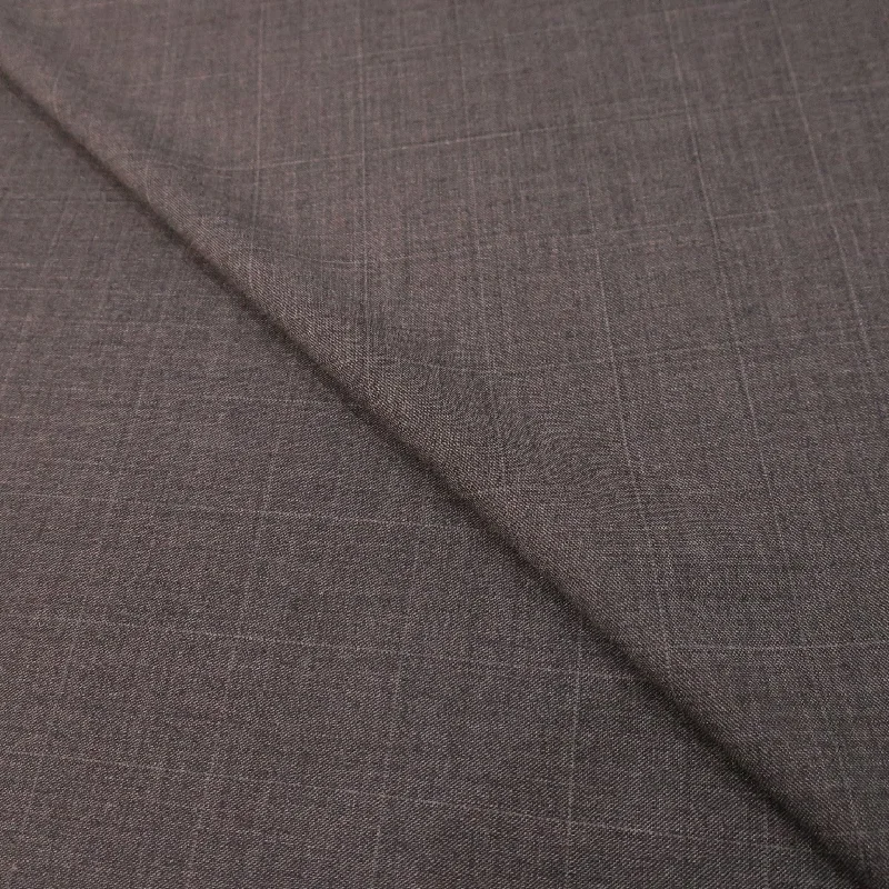 Year-End Sale Dark Gray Plaid Loro Piana Super Winter Extrafine Wool Fabric