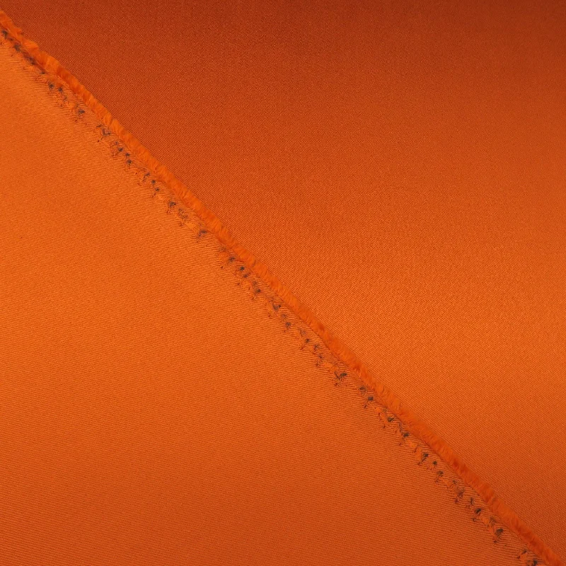 Discount Extravaganza Orange Solid Silk Mikado Fabric