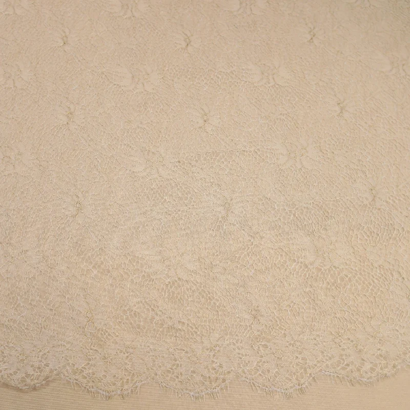 Best Seller Off White and Gold Floral Embroidered Lace