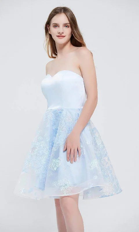 Daily Deals J'Adore Dresses - J20082 Strapless Floral A-line Dress