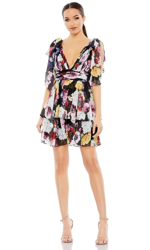 Extra Savings Ieena Duggal 55837 - Sleeveless V Neck Short Dress