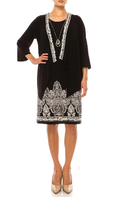 Exclusive Savings Sandra Darren 76041 - Tribal Print Long Sleeve Short Dress