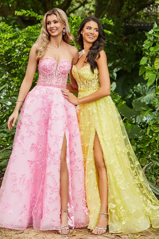 Flash Deals Sweetheart Lace Applique A-Line Dress With Slit