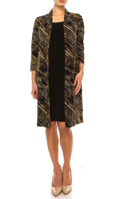 Special Discount Connected Apparel TGL70975 - Abstract Print Faux Jacket Dress