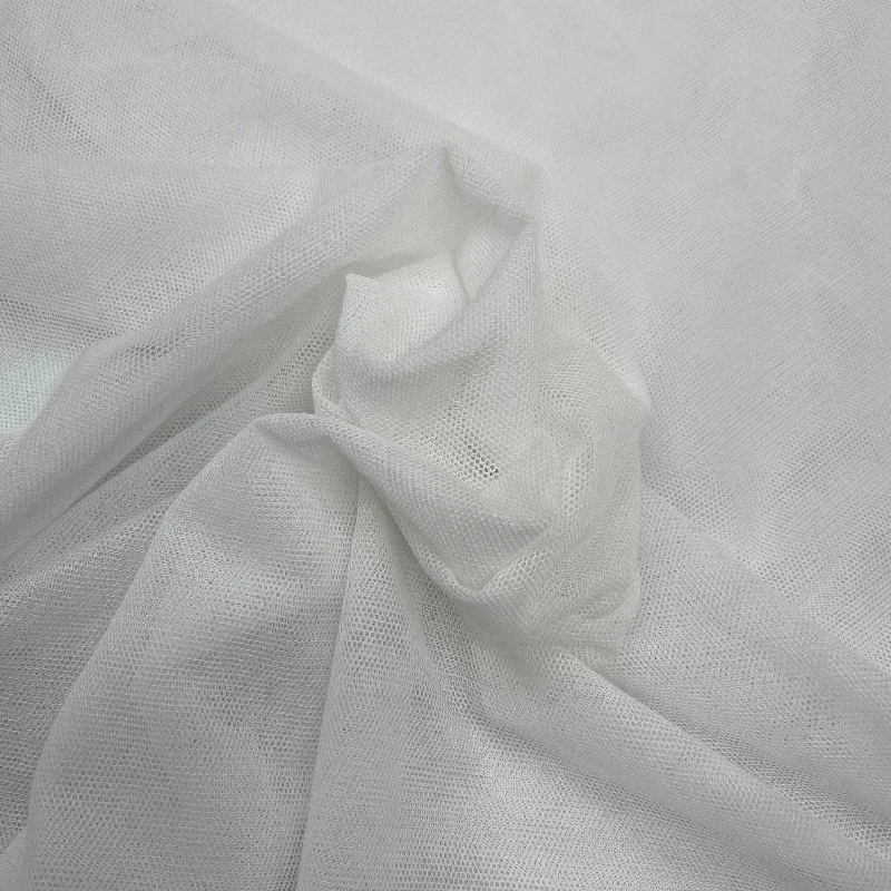 Great Deals White Silk Stretch Tulle