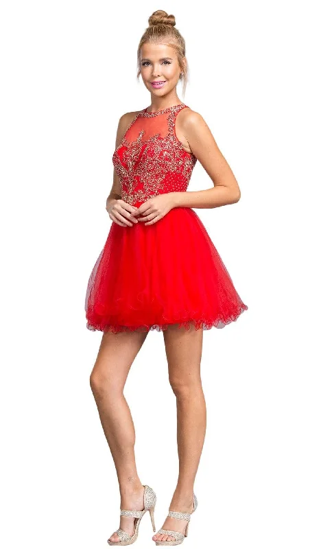 Fantastic Offers Aspeed Design - Bedazzled Illusion Halter Homecoming Dress