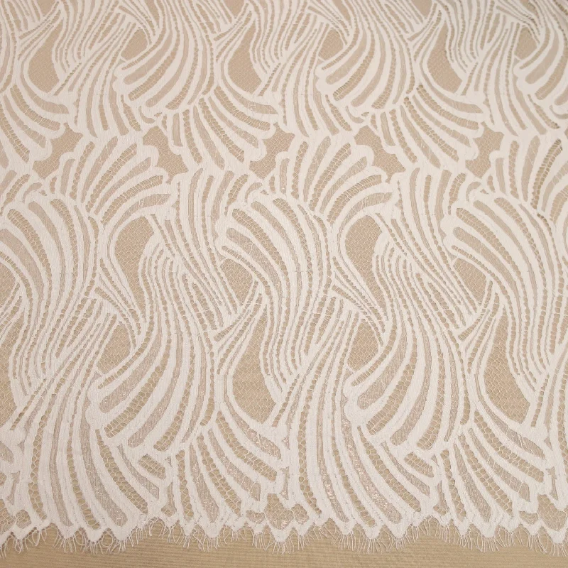 YEAR-End Clearance Off White Waves Embroidered Lace
