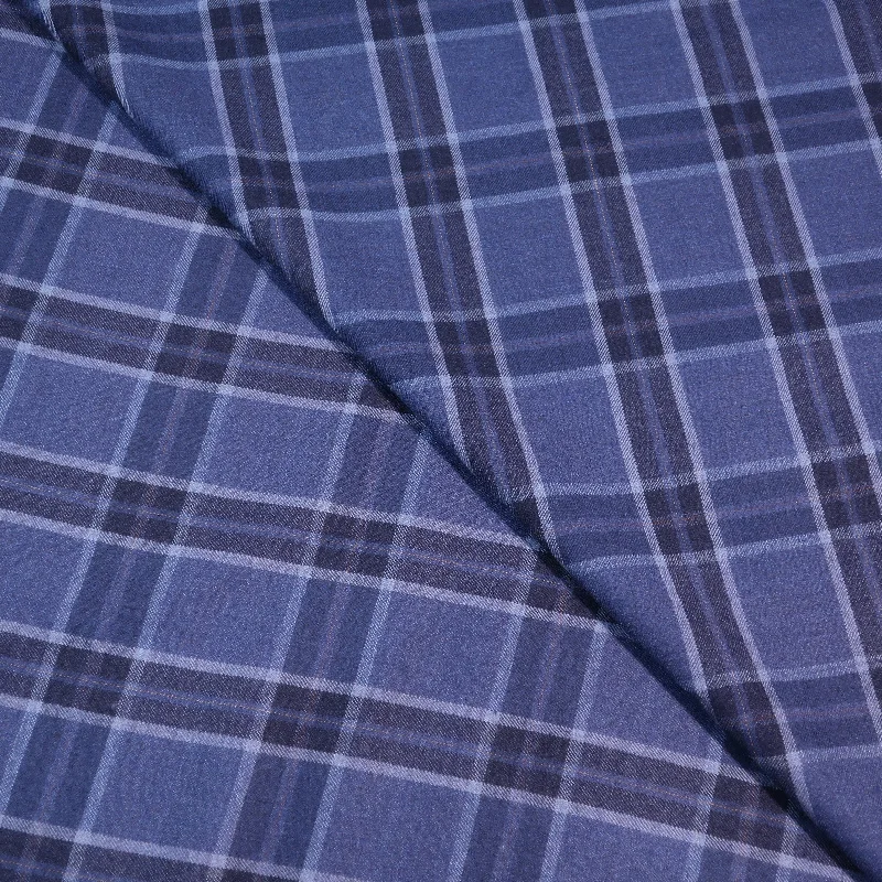 Take Advantage Blue Plaid Luxury Cashmere and Wool Holland & Sherry Fabric