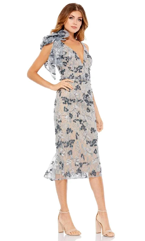 YEAR-End Clearance Mac Duggal A79337 - Floral Trumpet Cocktail Dress