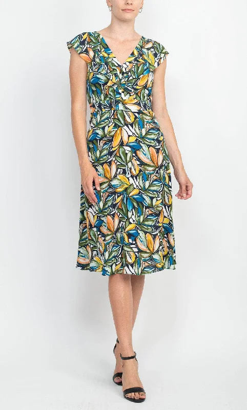 Don’t Miss Out London Times T6233M - Ruffle Sleeve Printed Long Dress
