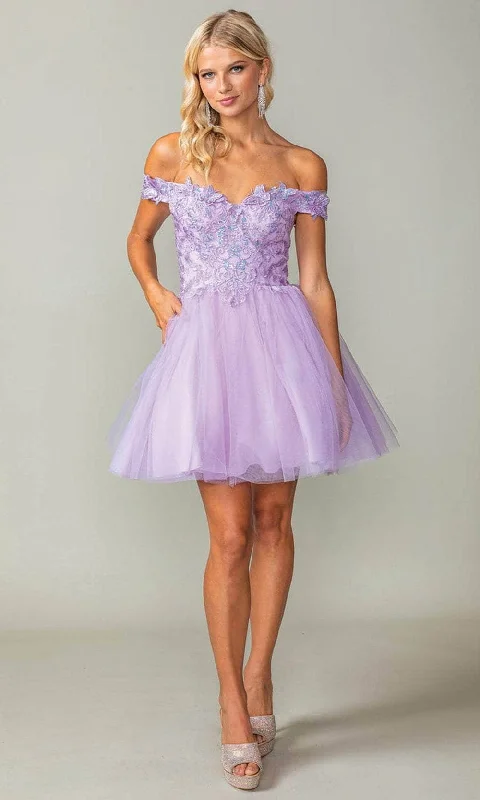 Clearance Event Dancing Queen 3373 - Tulle Embroidered Cocktail Dress