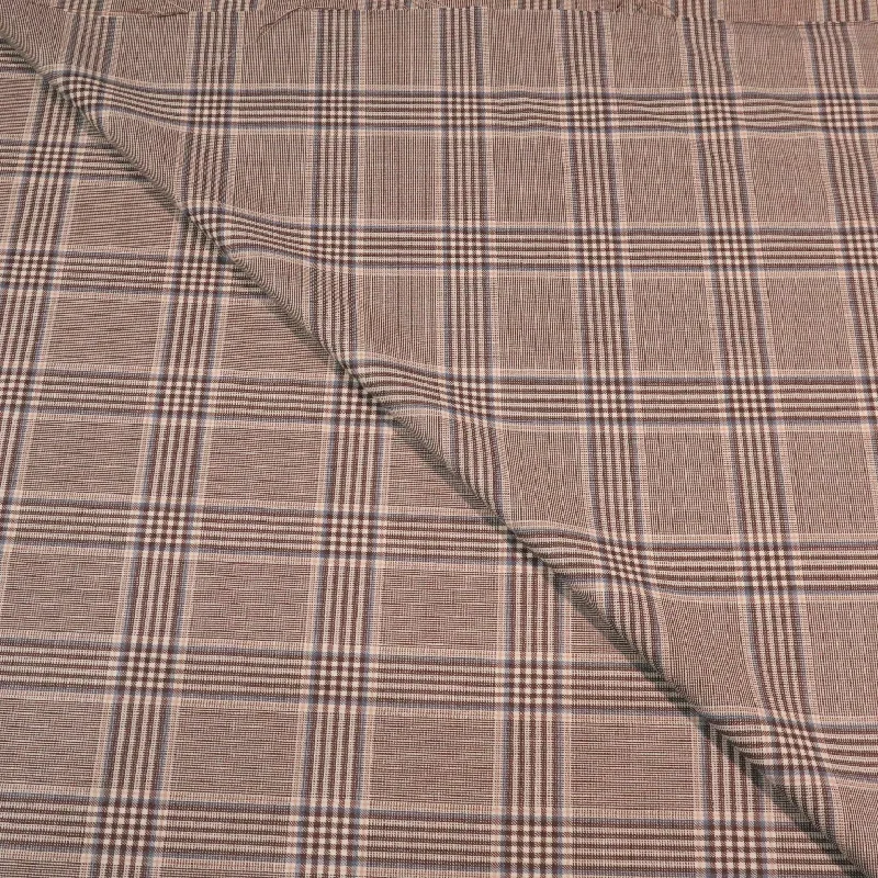 Special Discount Light Grey Plaid Wool Ermenegildo Zegna Cloth Suiting Fabric