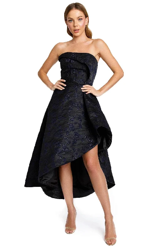 Bargain Prices Nicole Bakti 6782 - Strapless Jacquard A-line Midi Dress
