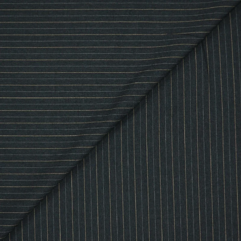 Markdowns Charcoal with Yellow and White Stripe Wool Loro Piana Fabric