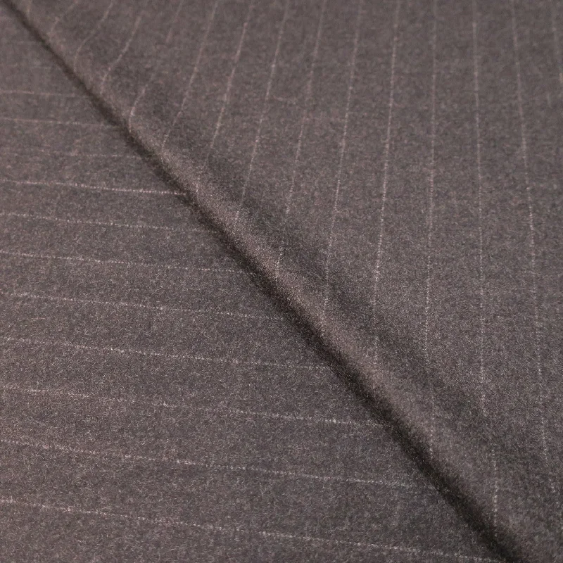 Shop and Save 2 YDS Charcoal and White Striped Loro Piana Cashmere and Wool Suiting Fabric