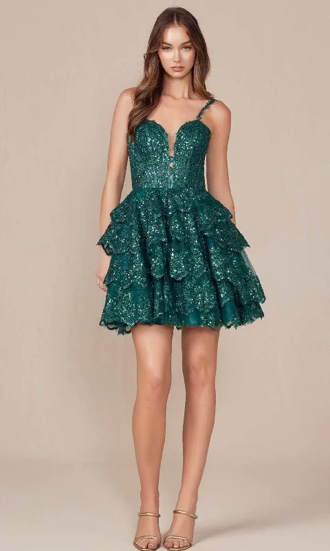 Fantastic Offers Nox Anabel E914 - Sequins Ruffles Cocktail Dress