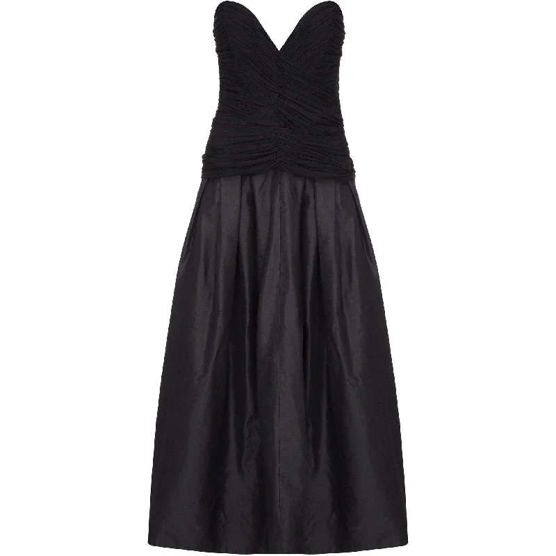 Daily Specials 1980s Vicky Tiel Couture Strapless Black Silk Dress