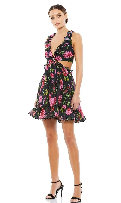 Super Sale Ieena Duggal - 9155I Sexy Floral Open Back Dress