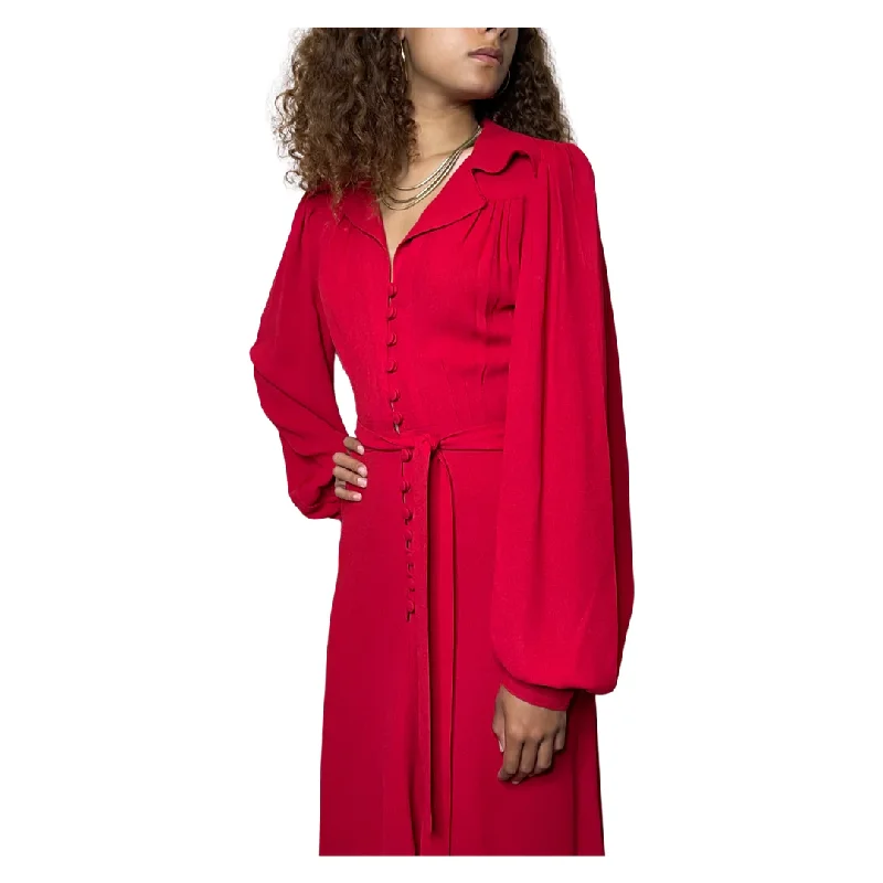 Discount Mania Vintage 1970'S Original Red Ossie Clark For Radley Dress Uk 10 - 12