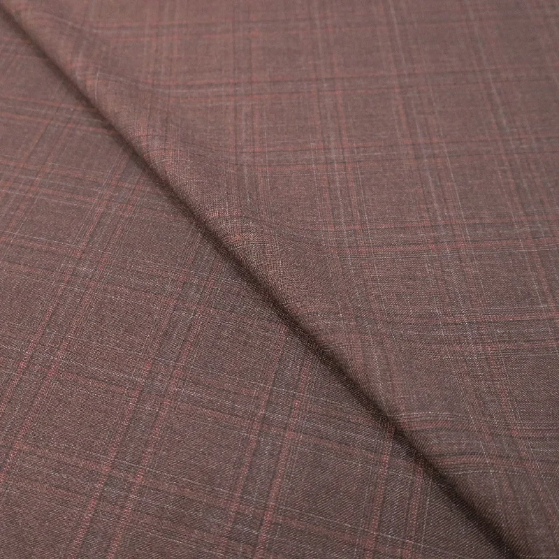 Price Fest Brown Glen Check Loro Piana Tasmanian Super 150's Fabric