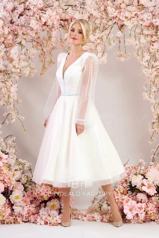 Lowest Price Vintage Polka Dot Tulle Ballerina Wedding Dress