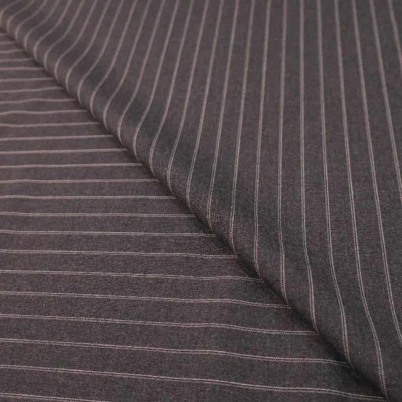 Lowest Price Charcoal and White Stripe Wool Loro Piana Fabric