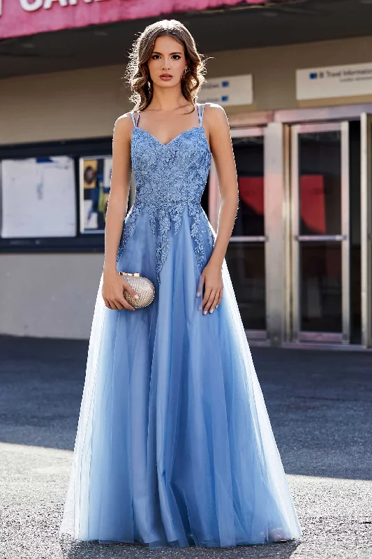 Overstock Sale A Line Lace Applique Bodice Tulle Dress