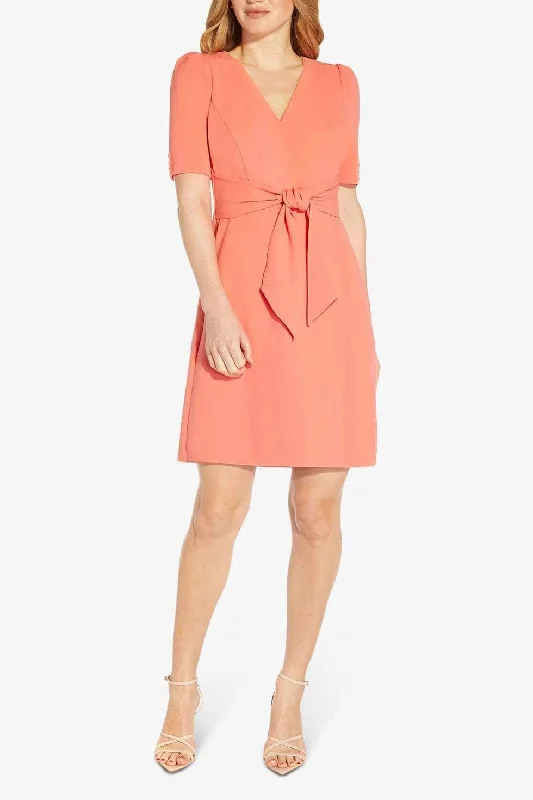 Seasonal Sale Adrianna Papell AP1D104632 - V-Neck Short Sleeve Cocktail Dress