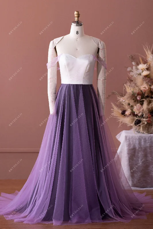 New Markdowns Designer Off-shoulder A-line Wedding Dress Mockup