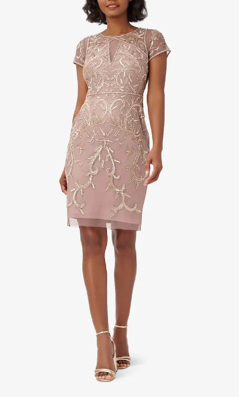 Limited Edition Adrianna Papell AP1E209867 - Sequin Short Sleeve Cocktail Dress