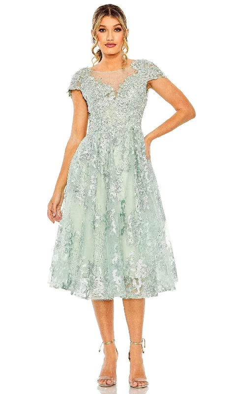 Price Drop Alert Mac Duggal 20978 - Cap Sleeve Illusion Bateau Neck Knee-Length Dress