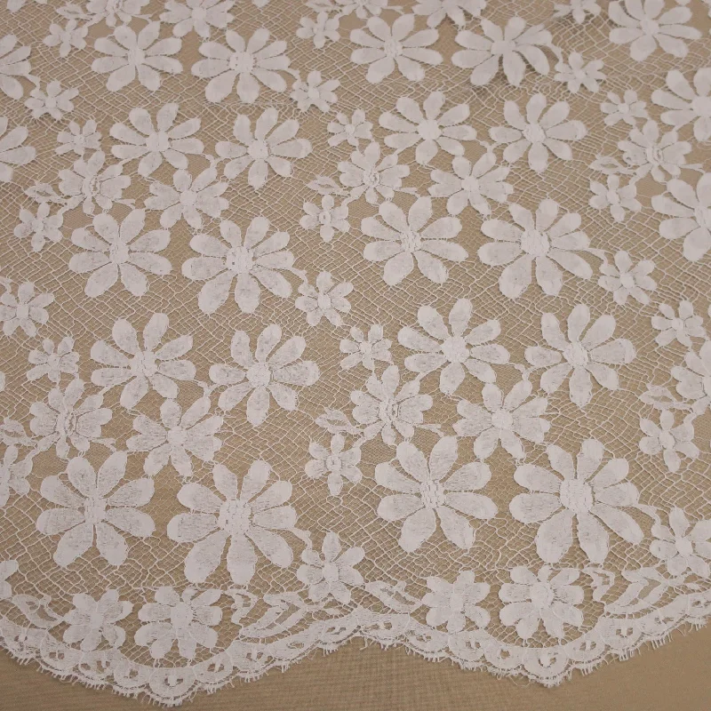 Hurry In White Embroidered Tulle Floral Lace