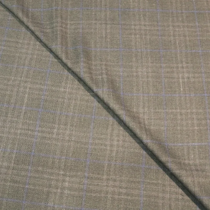 Loyalty Reward Green with Light Blue Windowpane Ermenegildo Zegna Cloth Suiting Fabric Loyalty Reward Green with Light Blue Windowpane Ermenegildo Zegna Cloth Suiting Fabric