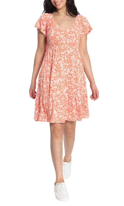 The Best Prices London Times T5773M - Short Sleeve V Neck A-line Gown