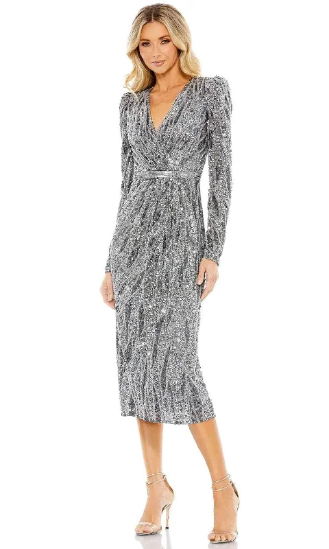 Super Bargain Mac Duggal 5574 - Puff Sleeve Sheath Cocktail Dress