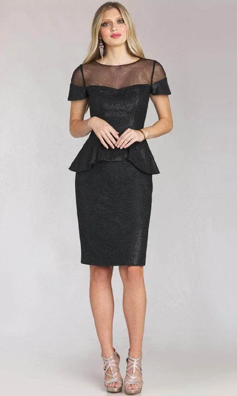 Final Clearance Gia Franco 12156 - Illusion Jewel Peplum Cocktail Dress