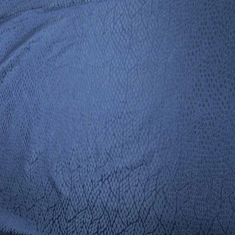 Act Now Navy Blue Abstract Sheen Textured Metallic Brocade Fabric